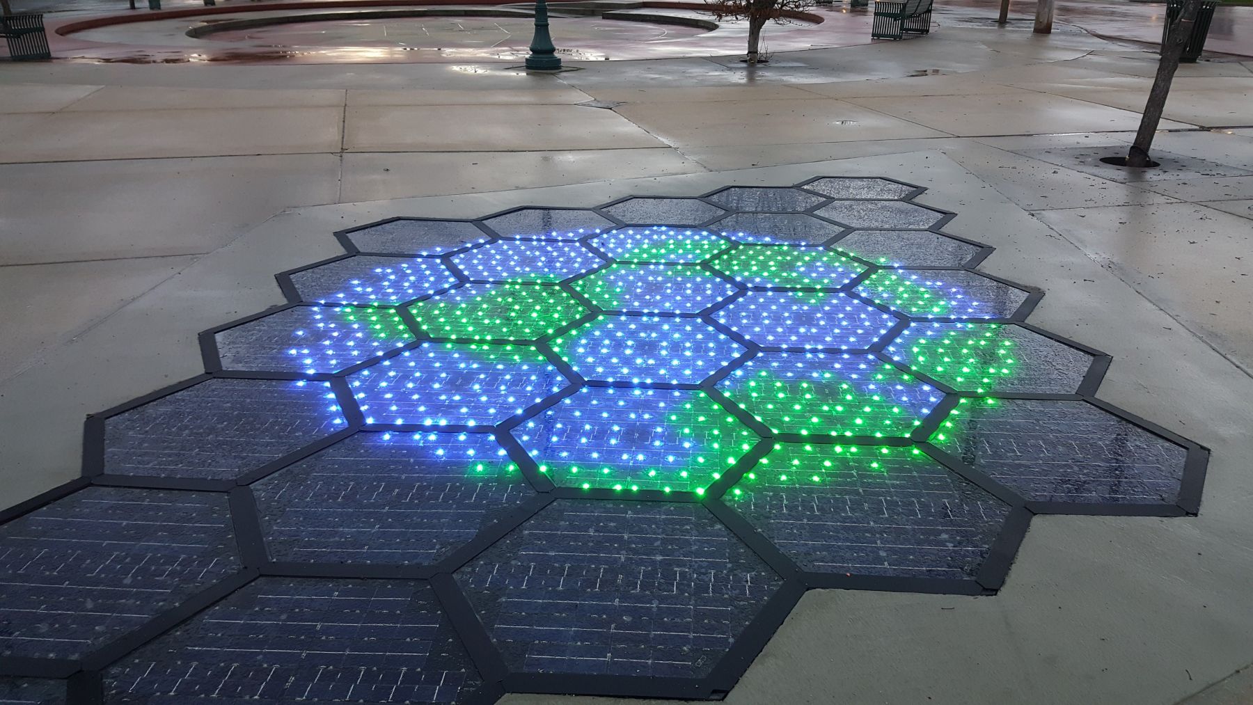 Solar panels road