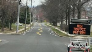Pennsylvania township painted squiggly 'chicane' lines on a residential road to psychologically slow down speeding drivers 50 State
