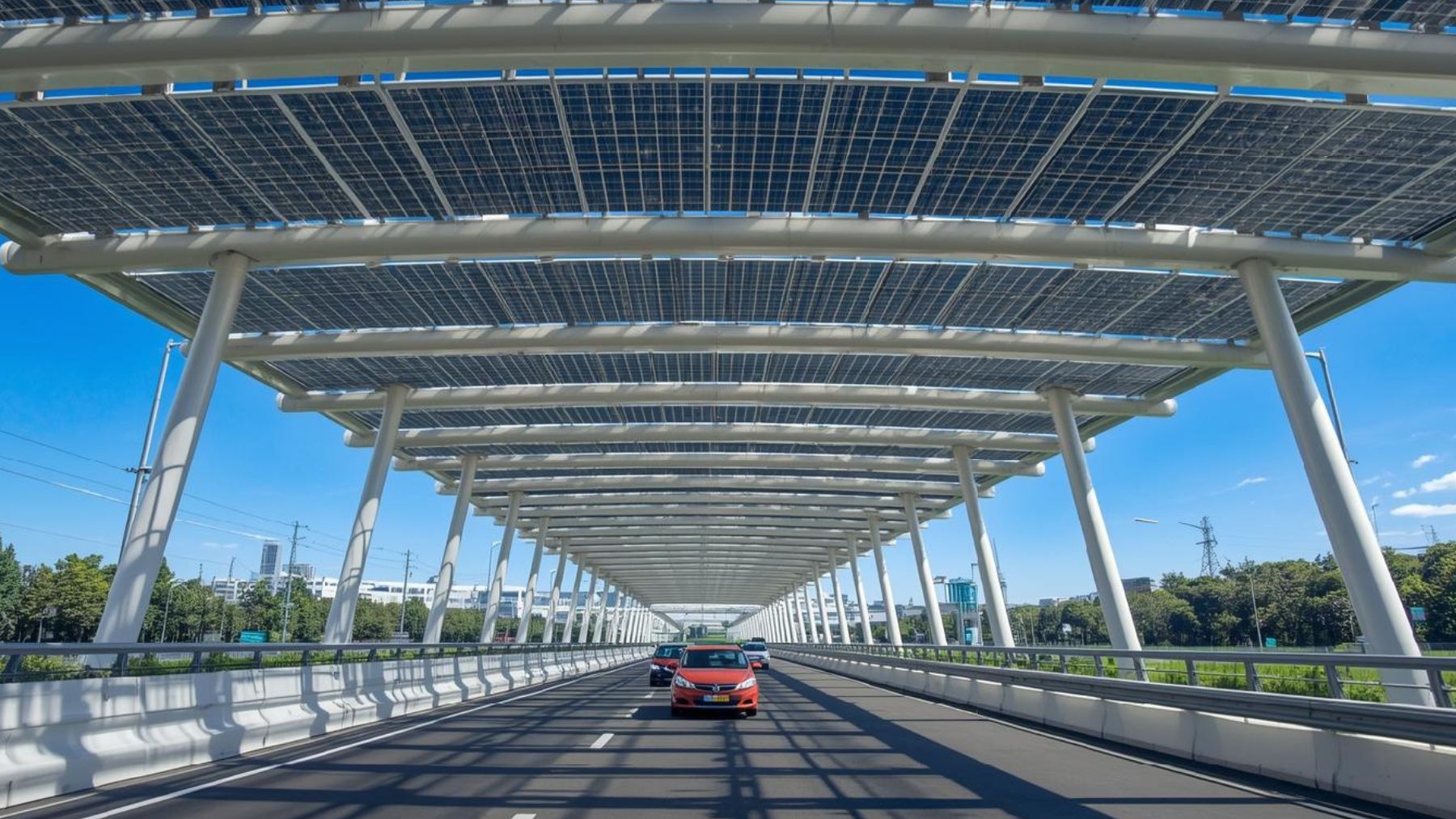 Roads solar panels tunnel