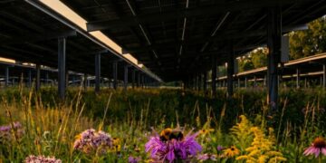Beneath solar panels