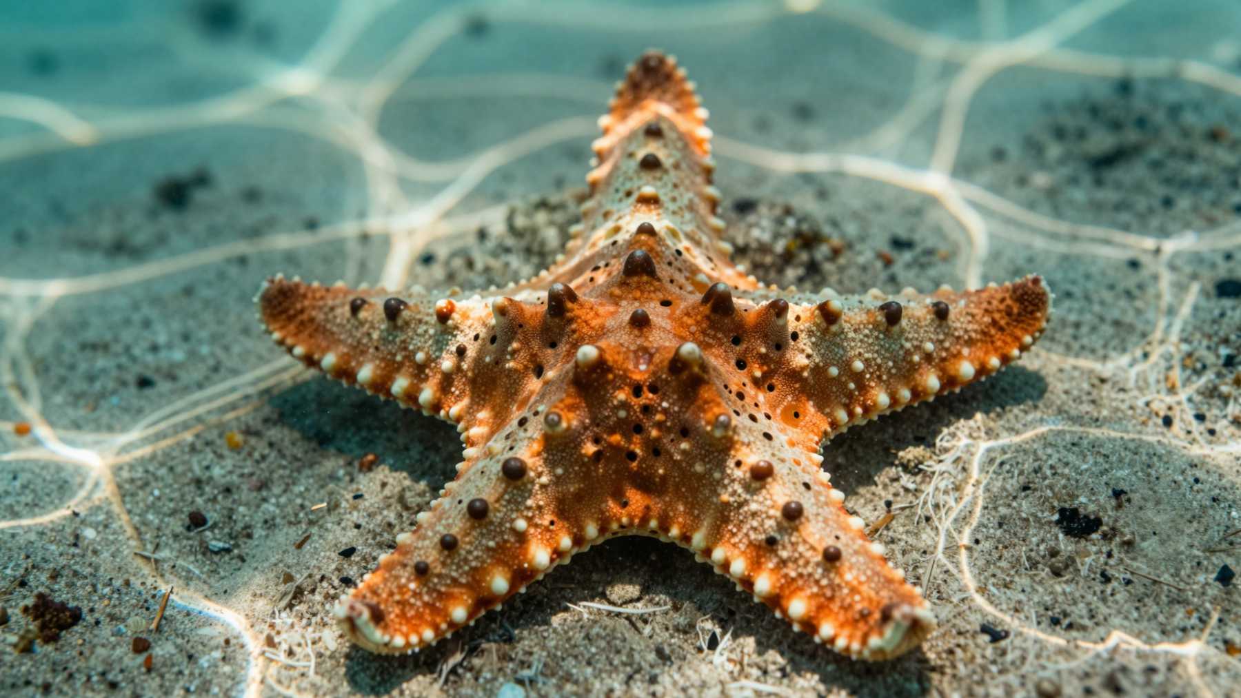 We grew up thinking starfish were adorable, until scientists discovered a carnivorous species covered in 'chocolate chips' that bends sunlight to stay hidden 1 0.0 We grew up thinking starfish were adorable until scientists discovered a carnivorous species covered in chocolate chips that bends sunlight to stay hidden