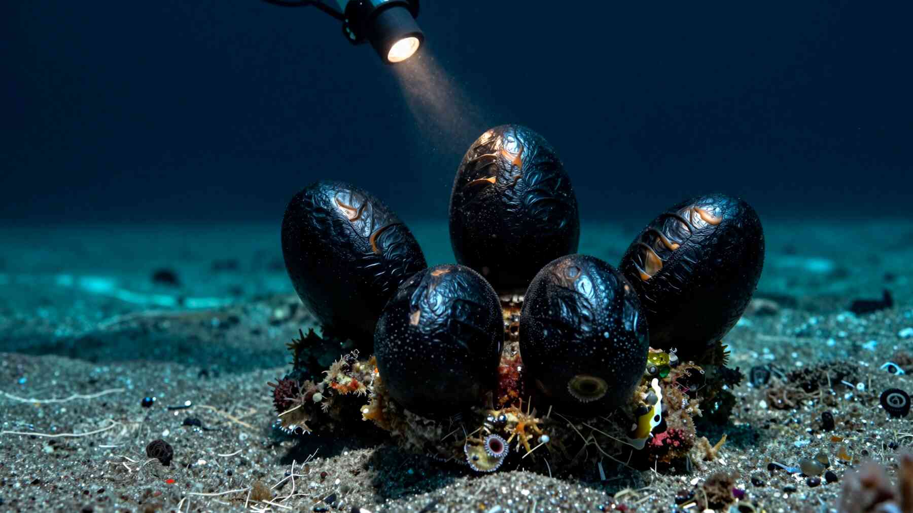 Scientists cracked open mysterious black cocoons from the bottom of the Pacific and found something no one expected inside 1 14. INTERNAL Scientists cracked open mysterious black cocoons from the bottom of the Pacific and found something no one expected inside