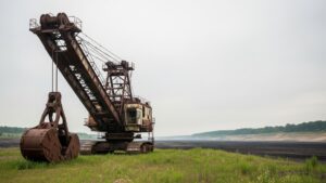 A 28 million pound monster tore apart 16,000 acres of southern Illinois soil for 26 years, and the living thing that moved in once the machine went cold is something almost no one who drove past the mine ever pictured 7 Marion 6360 stripping shovel abandoned at a reclaimed coal mine landscape in Illinois, 28 million pound