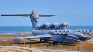 Soviet engineers built a 73 meter "monster" armed with six missiles to ride the invisible force that lifts every airplane in its final feet above the runway, and that same force just became a two seat vehicle anyone can buy 19 A Soviet Lun-class ekranoplan, a descendant of the 92 meter Caspian Sea Monster, on display at Patriot Park in Dagestan.