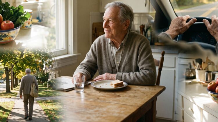 Eating just 2 meals a day for over 80 years: a 101-year-old still drives himself around, and the longevity habits he credits have nothing to do with his genes 1 warm scenes of an elderly man eating, driving and walking