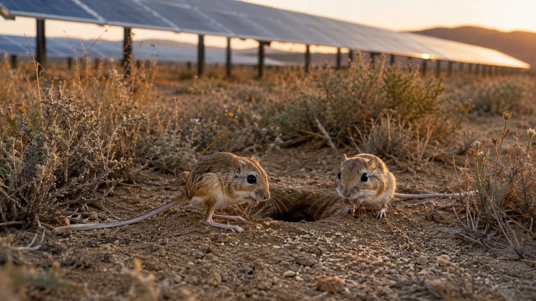 A California solar farm set aside 260 acres and applied for a 35-year permit to move two endangered kangaroo rat species into a new habitat being built for them 1 kangaroo rat habitat