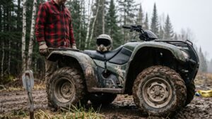 New York pushed its minimum ATV riding age from 10 up to 14, because a machine that weighs 600 pounds and tops 70 miles an hour proved far too much for a child, and Adirondack pressure ended years of stalling 32 A parked ATV on a wooded trail, new ATV riding age