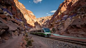 Argentina's solar train glides through a 10,000-year-old canyon once walked by Inca messengers and hunter-gatherers 11 Argentinas solar train glides through a 10000 year old canyon once walked by Inca messengers and hunter gatherers