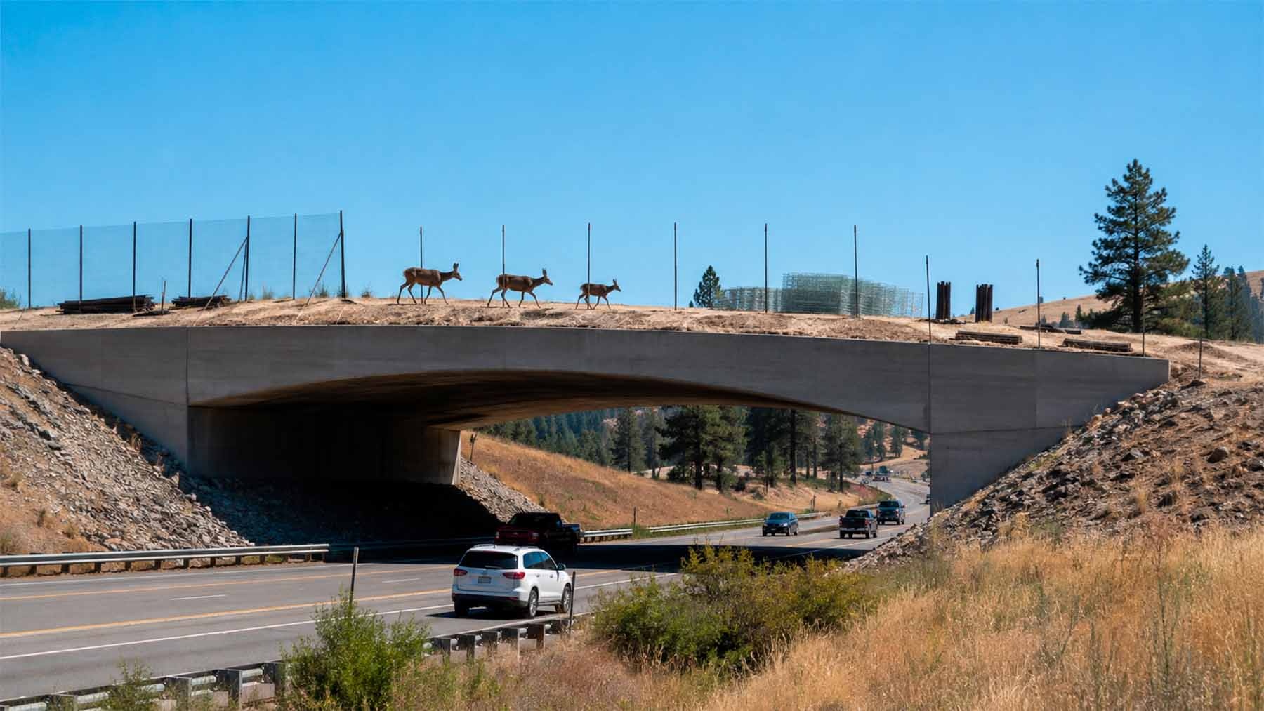 mule deer crossing