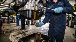 Mechanics found 2 rubber rings stacked in a groove built for one, and the oil filter housing above them leaked onto shop floors while every thread in it stayed undamaged 47 A technician backing the cap off a leaking oil filter housing