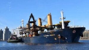 A 623-foot salt carrier ran aground twice within 15 minutes on the Delaware River inside Philadelphia, and the hull sat on the bottom for three days before a rising tide lifted it free 49 Carrier sitting outside the dredged river channel