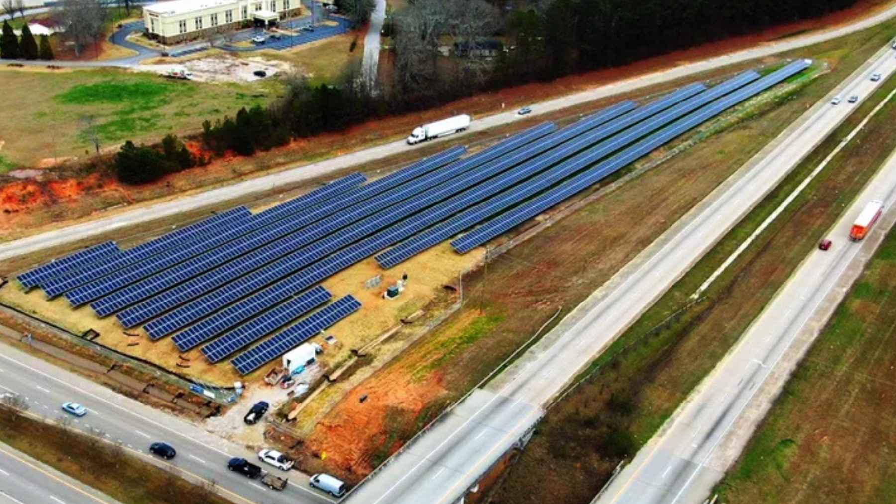 Highway solar array