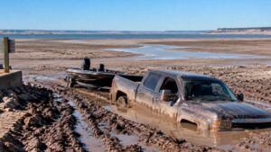 Nebraska’s biggest reservoir ran out of public boat ramps on August 15, and the last one ended in a mud hole deep enough to let water into truck cabs 33 reservoir ramp closure