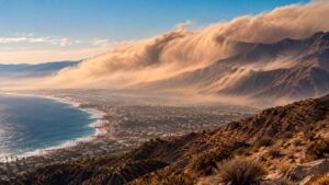 Southern California has entered the season when wind can race from the desert to the ocean, warming as it rushes downhill instead of carrying cool Pacific air inland 38 desert winds approaching coast