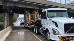 An overpass in Houston with just 3 inches of clearance above the legal truck height logged 72 strikes in a single year, and only 8 of them ever made it into a police report 42 A cable spool wedged under the Houston Avenue bridge during one of 72 bridge strikes Houston recorded in a year