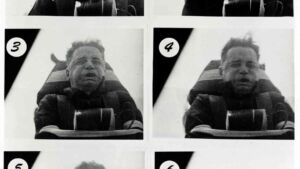 A rocket sled on a New Mexico track hit 632 miles per hour and stopped in 1.4 seconds, and the force inside that stop flooded the rider's eyes with blood 42 A rocket sled at speed along desert test rails showing the g-force record run, new mexico track