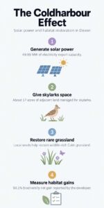 Devon’s 50-MW solar project sets aside seven hectares for skylarks while conservationists work to restore rare grassland 2 INFG Devons 50 MW solar project sets aside seven hectares for skylarks while conservationists work to restore rare grassland
