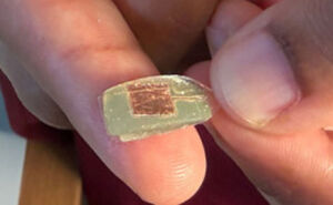 In Illinois, three paper-thin generators inside ordinary glasses produce electricity from blinking, jaw clenches and even a pulse 2 INT In Illinois three paper thin generators inside ordinary glasses produce electricity 1