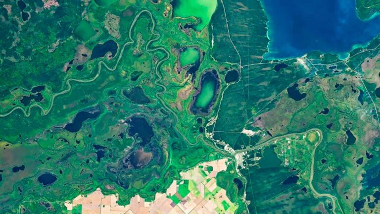 In Canada s vast wetland delta a geometric grid of farm fields has quietly survived for decades by waging a constant