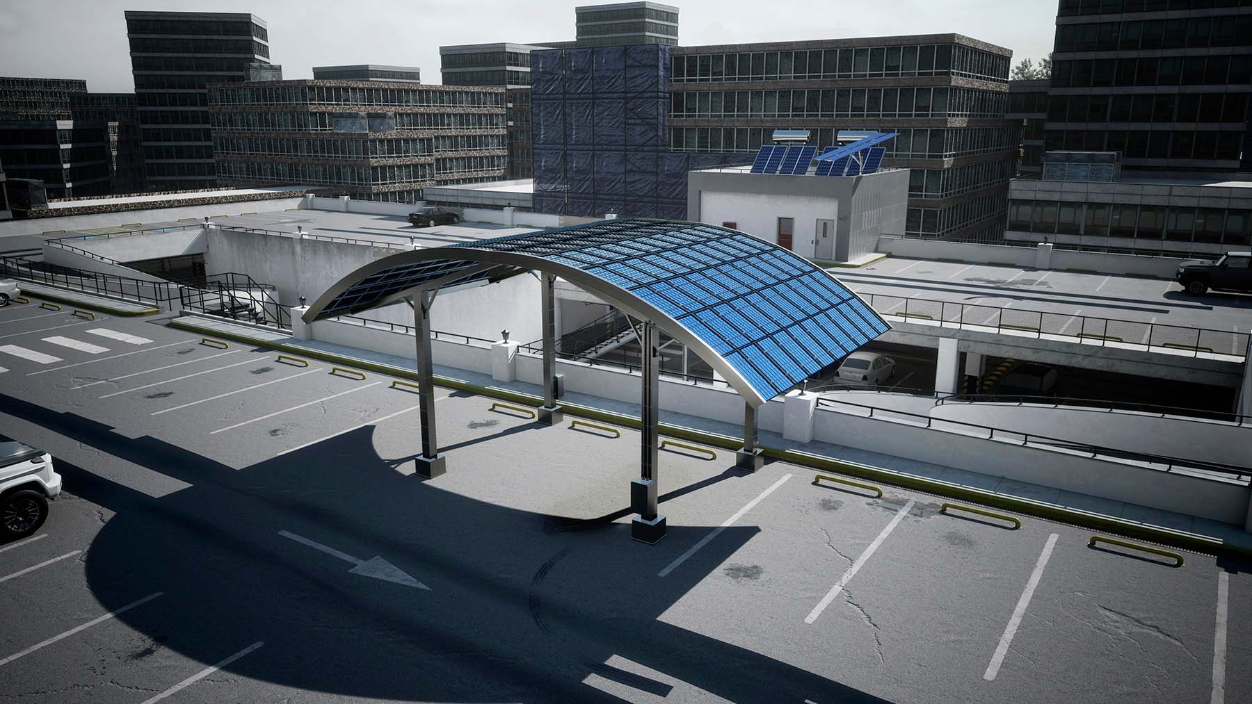 Solar panels on a roof