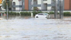 Las Vegas caught 1.08 inches of rain in hours one October morning, tying a record last set decades earlier, and the Strip became a river within minutes 9 Floodwater rushing through the Las Vegas Strip during a record desert rainstorm, las vegas caught