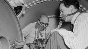 Goats surfaced from 165 feet in a London pressure tank without harm, and the half pressure rule built from it still guides astronauts leaving an airlock 16 Antique pressure chamber used in early astronaut spacewalk prep decompression research, london pressure tank
