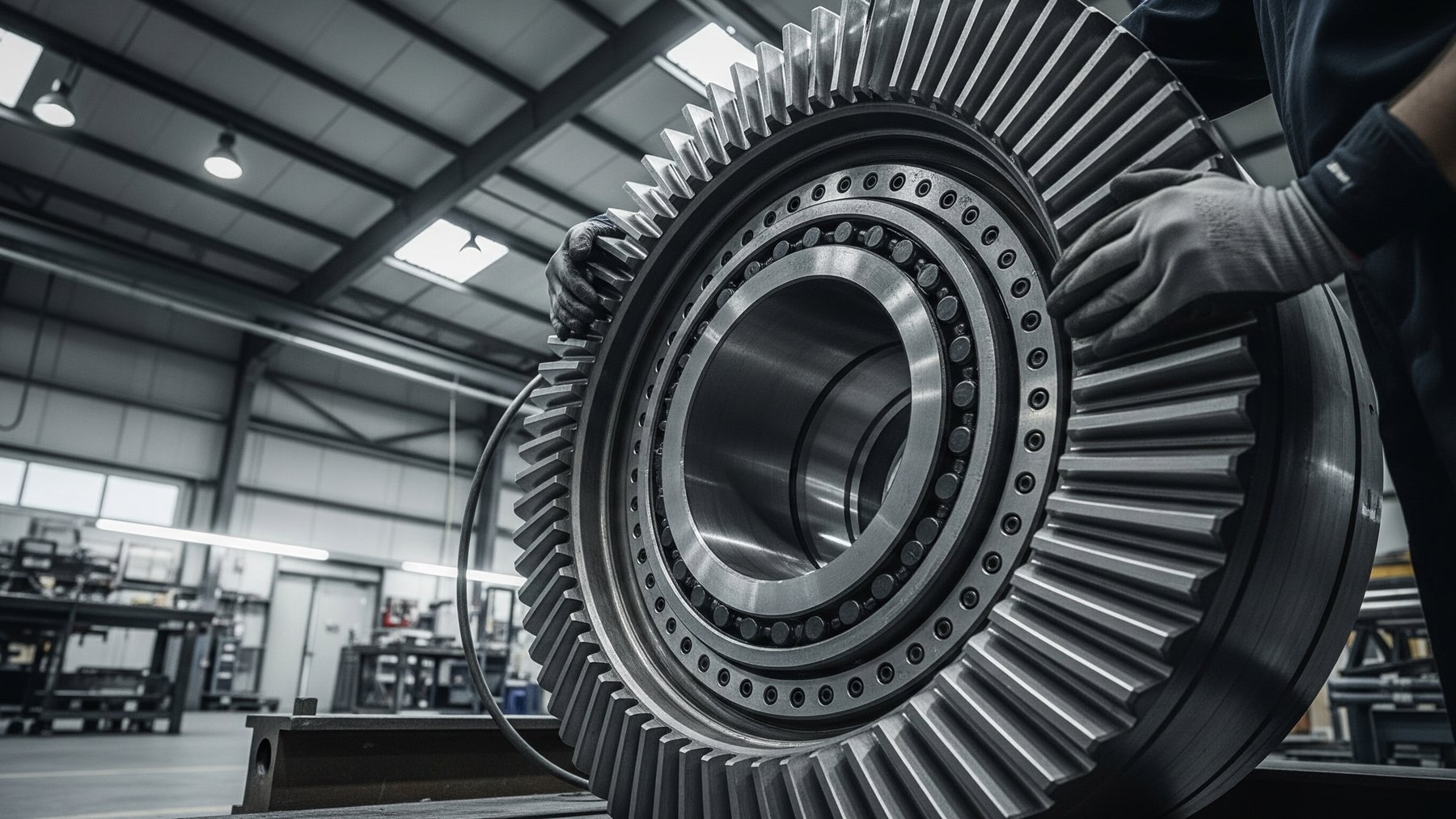 A wind turbine is sold as a clean 20-year investment the moment it starts spinning, and the up to $400,000 problem hiding inside the gearbox is something most Americans buying wind energy never think about 1 close-up of a wind turbine gearbox bearing assembly on a workshop floor, clean 20 year