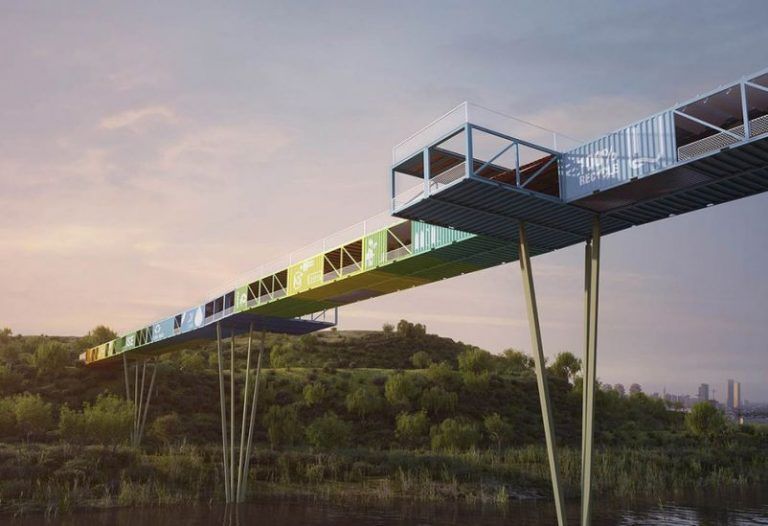 Conoce el increíble puente de contenedores reciclados en Israel 3 Conoce el increíble puente de contenedores reciclados en Israel