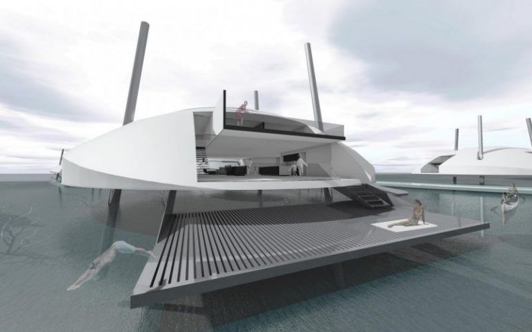 Una casa flotante autosuficiente para vivir en el mar 9 Una casa flotante autosuficiente para vivir en el mar