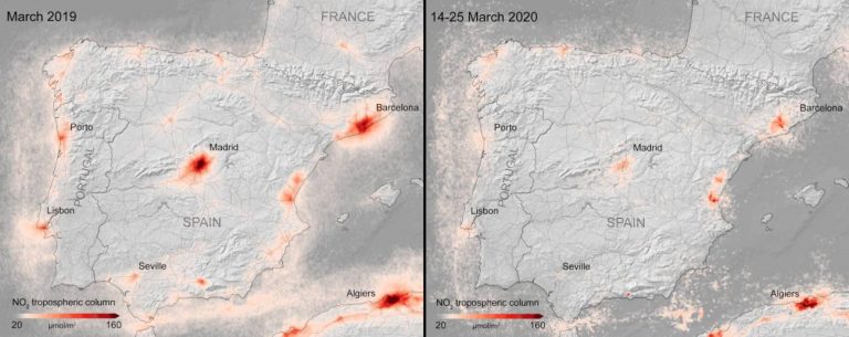 La caída de la contaminación por el confinamiento se ve desde el espacio 1 La caída de la contaminación por el confinamiento se ve desde el espacio