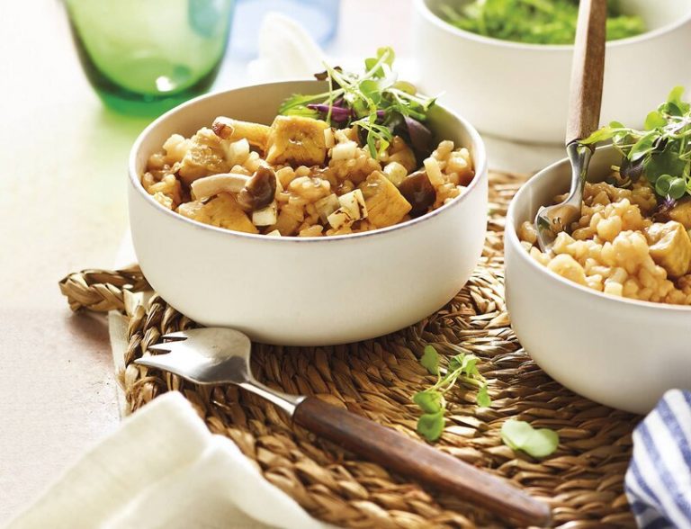 Receta con fermentados: Risotto de setas con tempeh de garbanzos 8 Receta con fermentados: Risotto de setas con tempeh de garbanzos