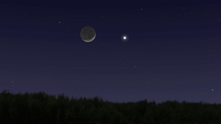 Mercurio con la Luna solo para madrugadores