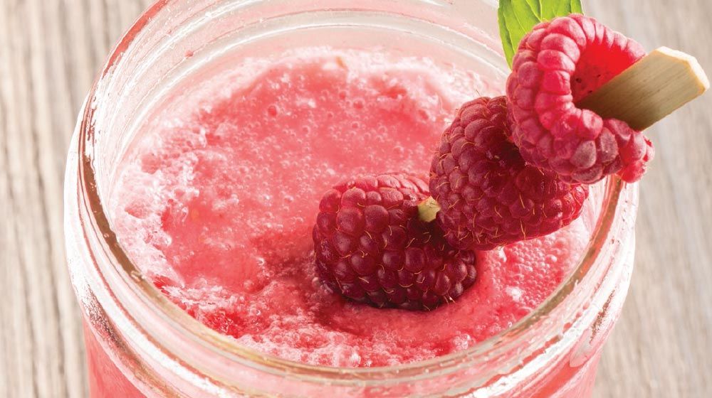 Licuado de frambuesa delicioso