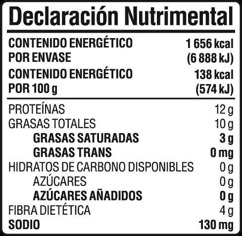 Tabla Nutricional de Productos en México 2 tabla nutricional