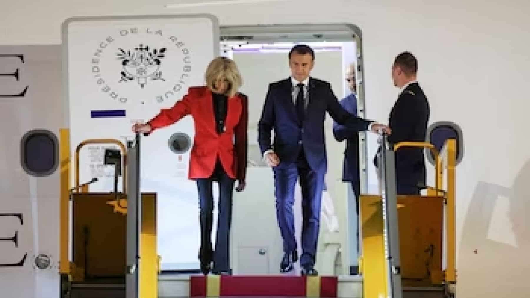 Macron desmiente pelea con su esposa tras polémica llegada a Vietnam