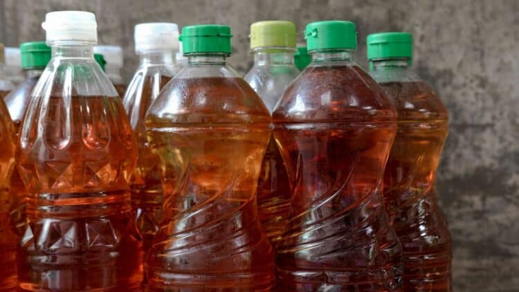Reciclaje de aceite usado botellas