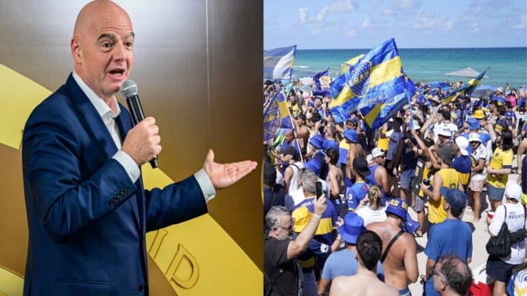 Infantino, impresionado por la Invasión de los hinchas de Boca Juniors en Miami