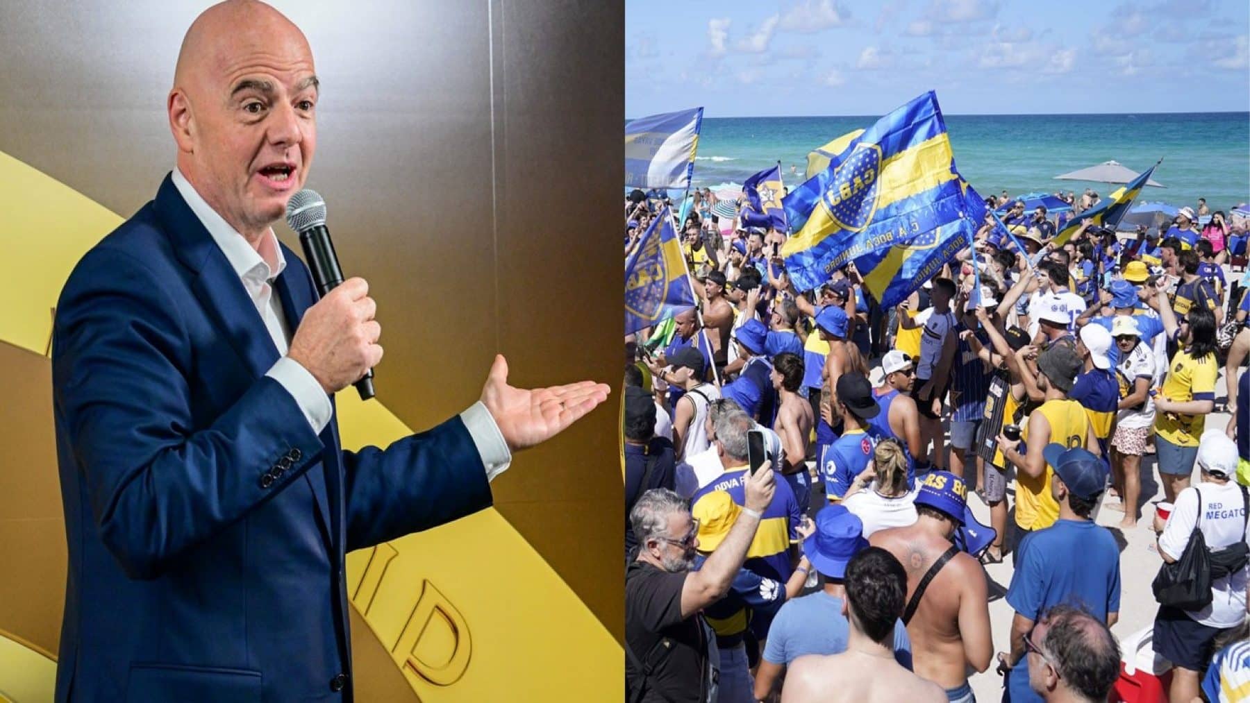 Infantino, impresionado por la Invasión de los hinchas de Boca Juniors en Miami