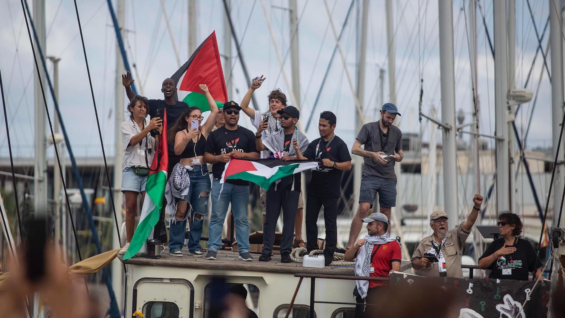 La Global Sumud Flotilla con asistencia humanitaria se ubica en «zona de riesgo»