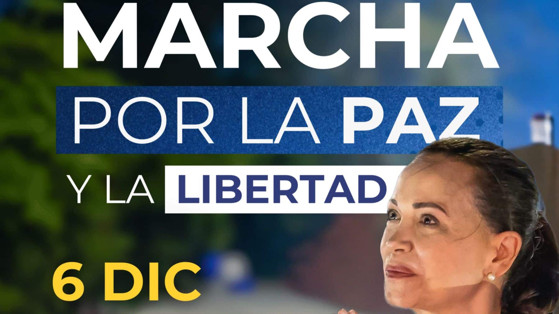 La líder de la oposición venezolana convoca a una marcha mundial por la paz este próximo sábado