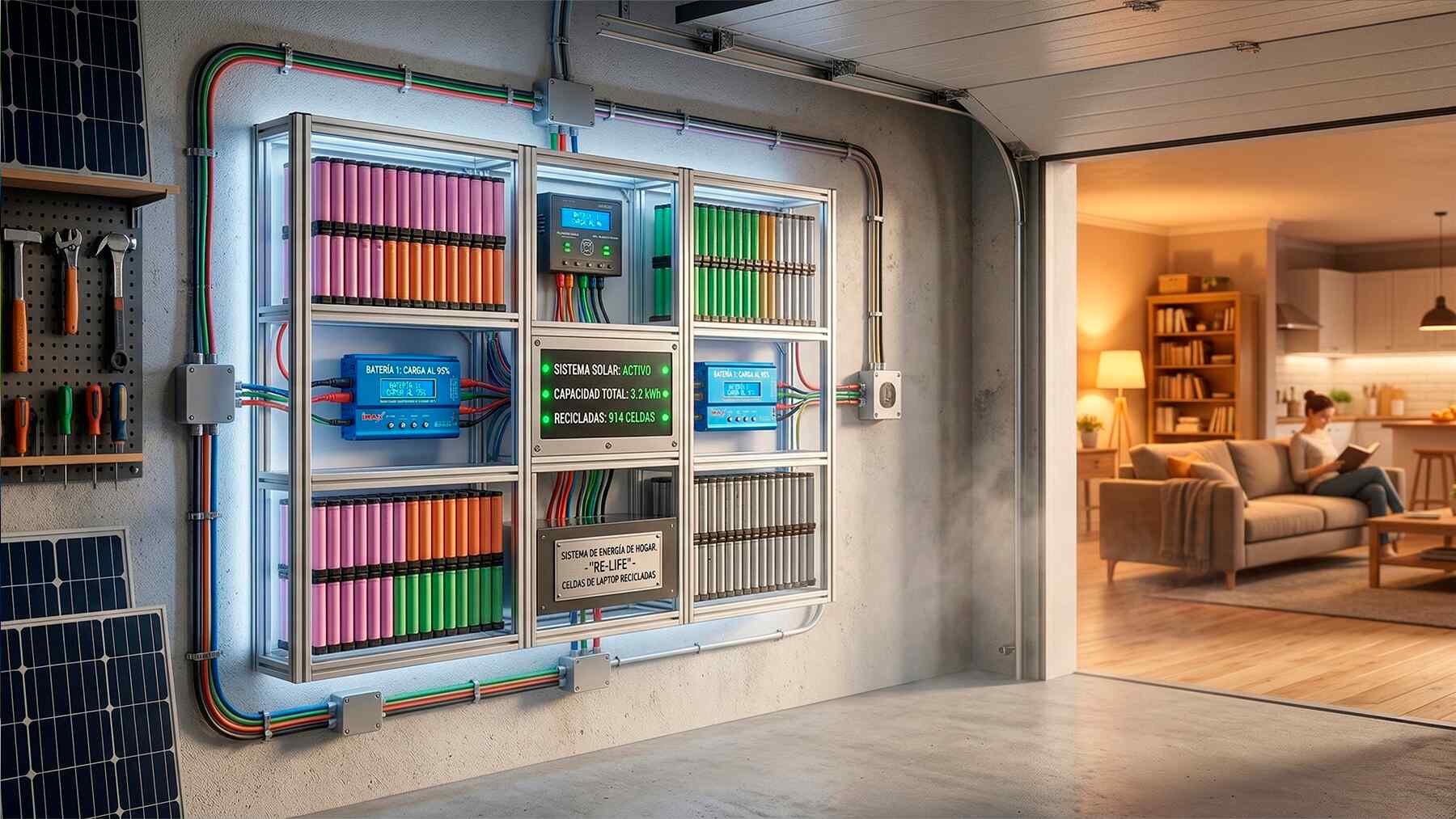 Empezó guardando baterías usadas de laptops hasta reunir 1000 y terminó haciendo algo que pocos imaginaron: Darle energía a toda su casa