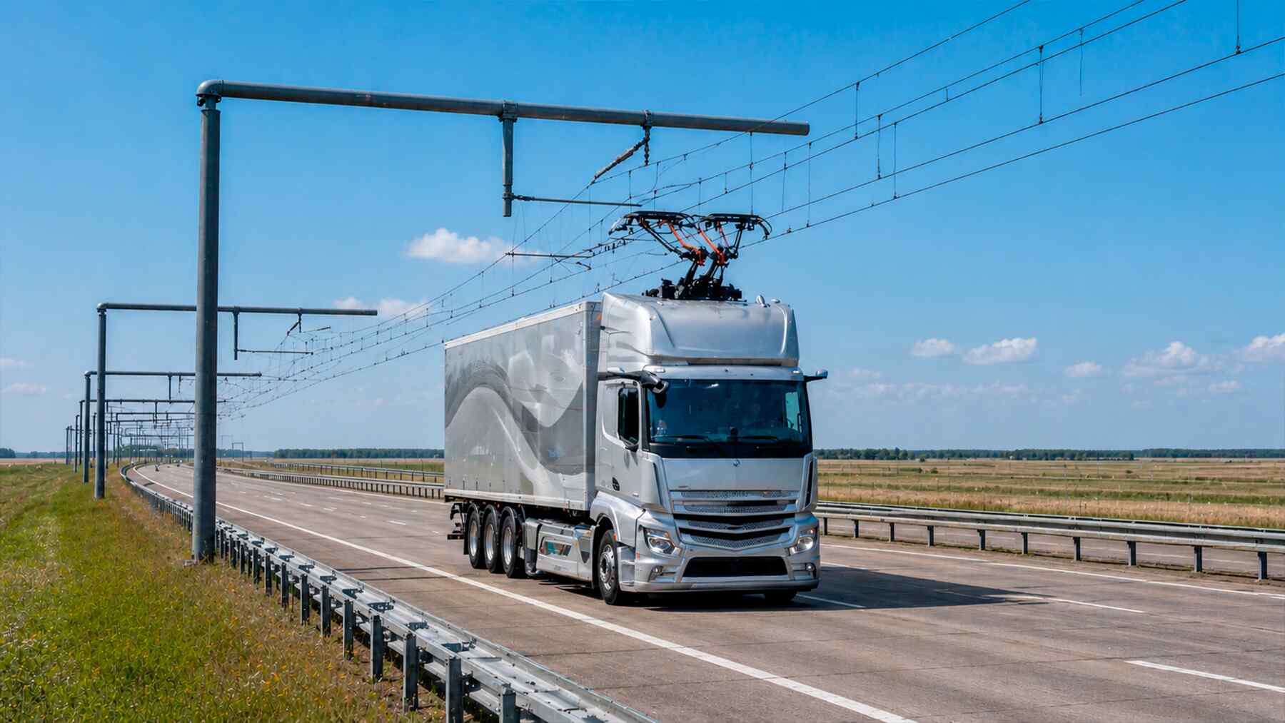 Los alemanes probaron algo «diferente» con sus camiones eléctricos y ahora podrían cargarlos con catenarias aéreas, sin necesidad de parar